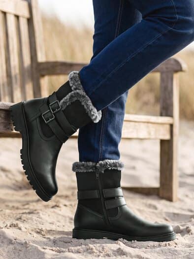 Warmfutter- Stiefelette Soft Schwarz