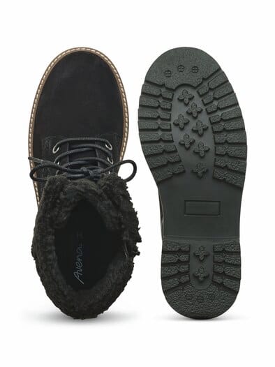 Schnürstiefelette Warmfutter Schwarz