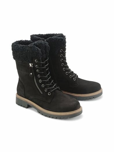 Schnürstiefelette Warmfutter Schwarz