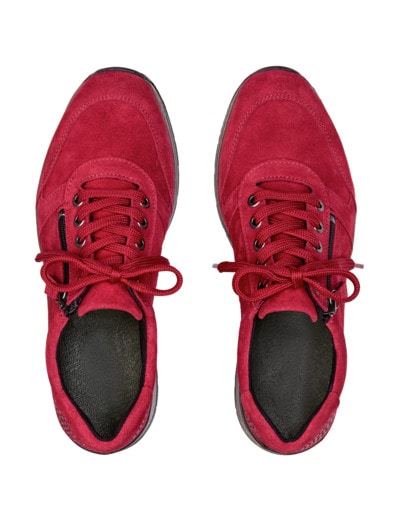 Reißverschluss-Sneaker Fußwarm Rot