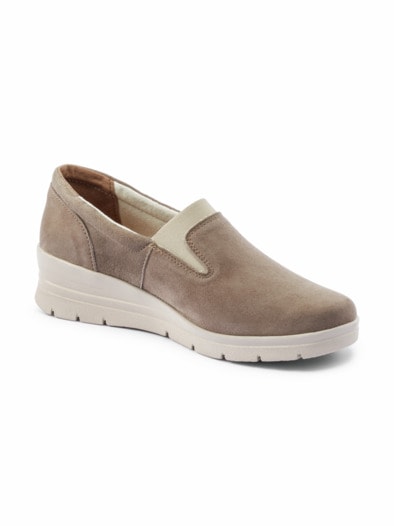 Hallux-Slipper Keilabsatz Beige