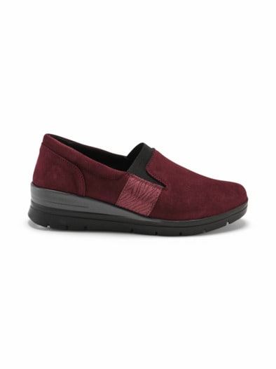Hallux-Slipper Keilabsatz Weinrot