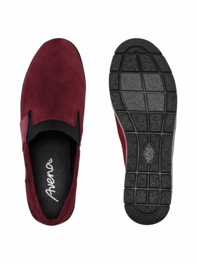 Hallux-Slipper Keilabsatz Weinrot