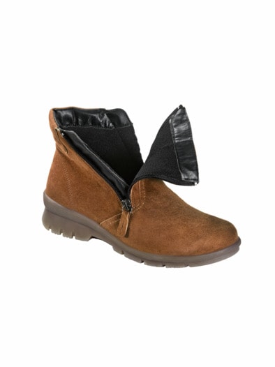 Hallux-Reißverschluss-Bootie Cognac