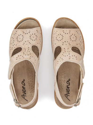 Hallux Velours-Sandalenschuh Beige