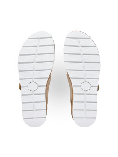 Hallux Velours-Sandalenschuh Beige