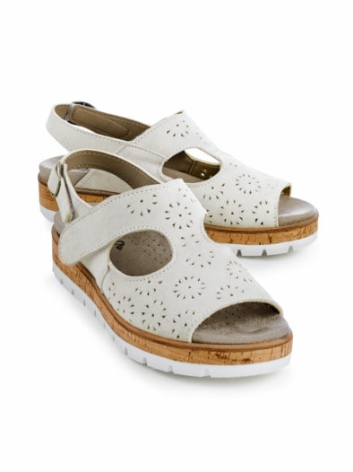 Hallux Velours-Sandalenschuh Hellgrau
