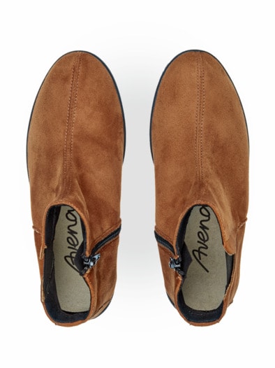 Hallux-Stiefelette Samtweich Cognac
