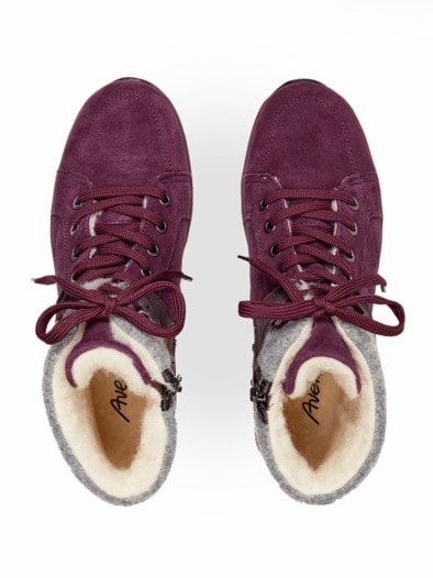 Reißverschluss-Bootie Extrawarm Bordeaux