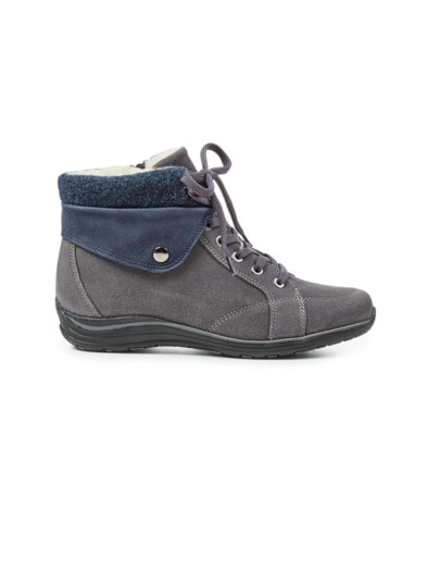 Reißverschluss-Bootie Extrawarm Grau