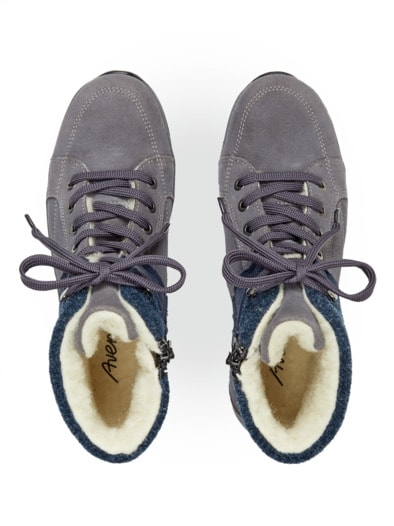 Reißverschluss-Bootie Extrawarm Grau