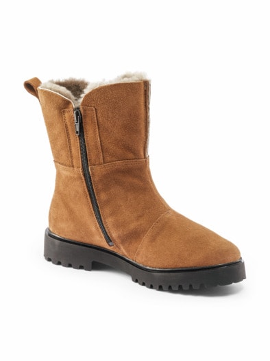 Hallux-Bootie Lammfell Cognac
