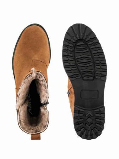 Hallux-Bootie Lammfell Cognac