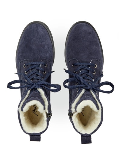 Aquastop-Bootie Softleder Blau