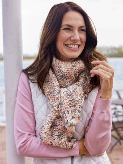 Strickschal Kuschelweich Rosé-Grau