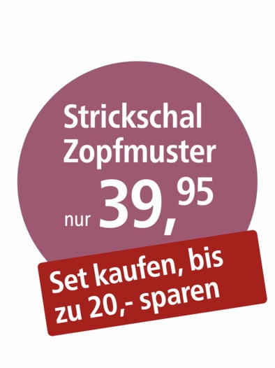 Strickschal Zopfmuster Rosé