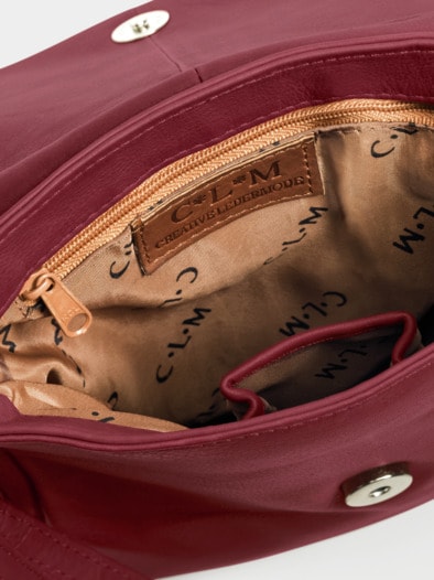 Leder-Handtasche Every Day Bordeaux