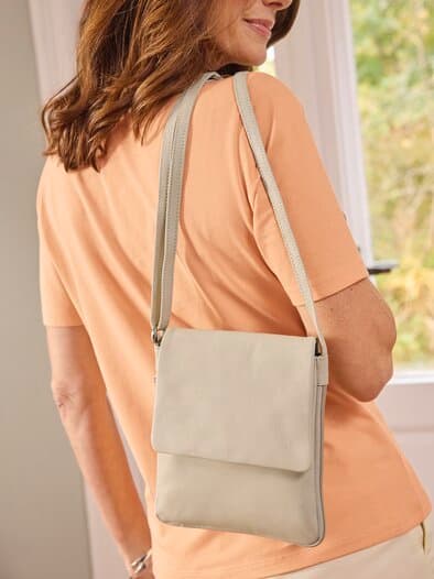 Leder-Handtasche Every Day Beige