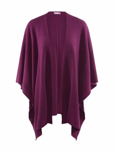 Strick Cape gerippt Beere
