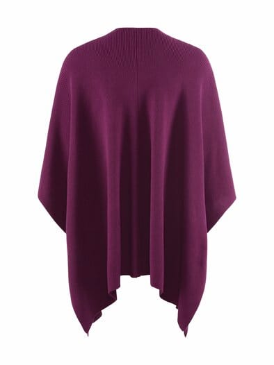 Strick Cape gerippt Beere