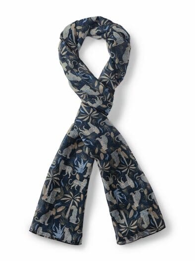 Rabe-Tuch Safari Schwarz gemuste