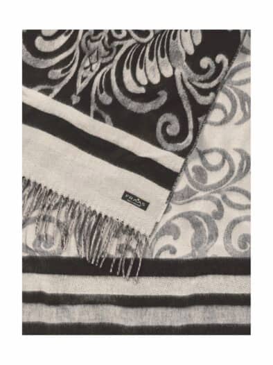 Fraas-Schal Cashmink Schwarz-Grau