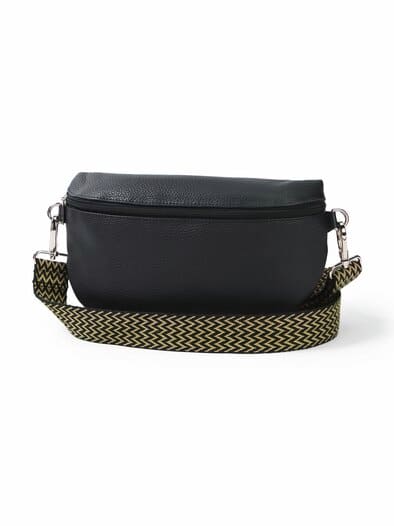 Cross-Body-Bag Leder Schwarz