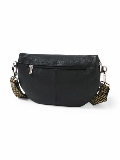 Cross-Body-Bag Leder Schwarz