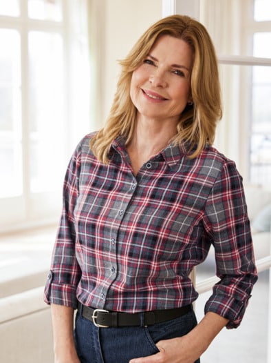 Thermo-Flanell-Bluse kariert Rot