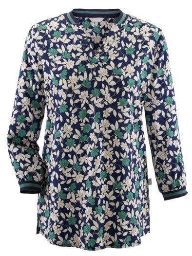 Stretch-Bluse Viskose Marine
