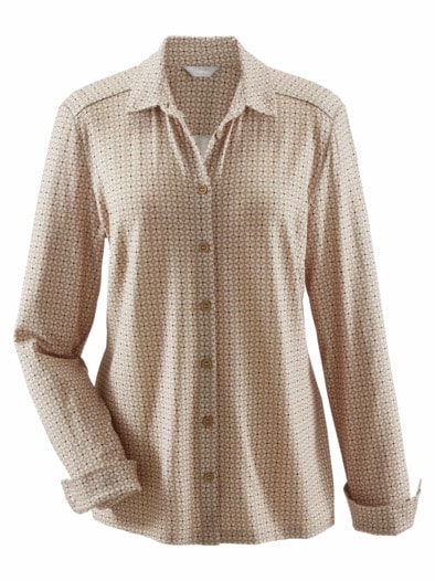 Jersey-Bluse Pflegeleicht Taupe