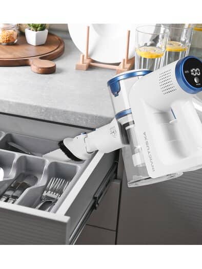 Akku-Staubsauger Extraleicht Weiß-Blau