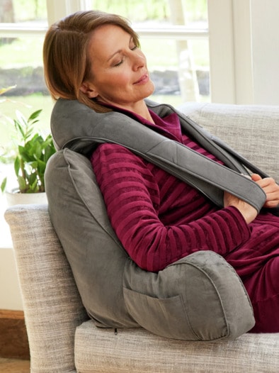 Rückenstützkissen mit Armlehne Grau