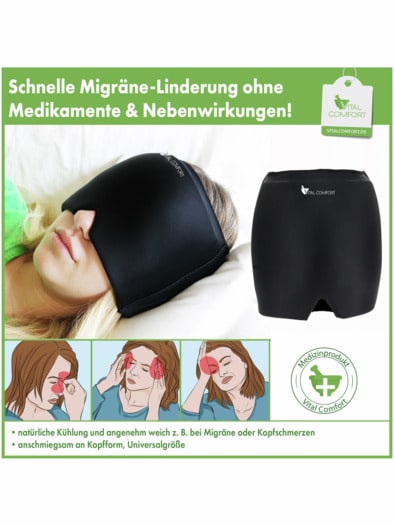 Anti-Kopfschmerz-Kühlmaske Schwarz