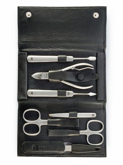 Tifall Nageletui Echtleder Schwarz