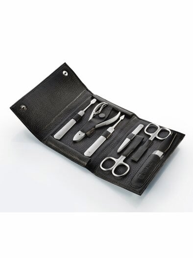 Tifall Nageletui Echtleder Schwarz