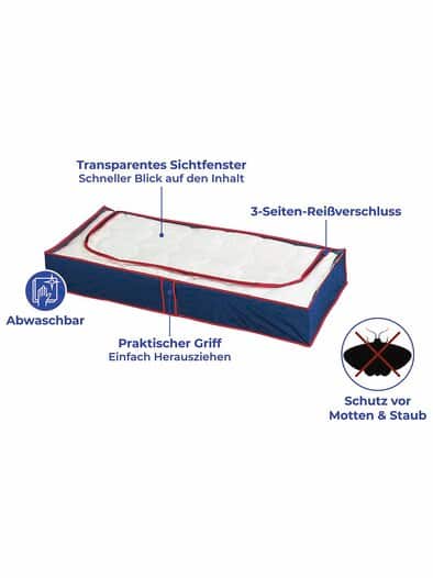 Unterbettkommoden 4er Set Blau