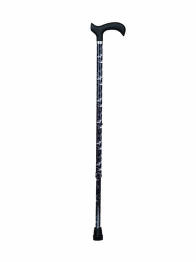 Gastrock Alu-Spazierstock Schwarz-Weiß