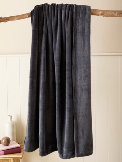 Biederlack Fleecedecke Kuschelwarm Anthrazit