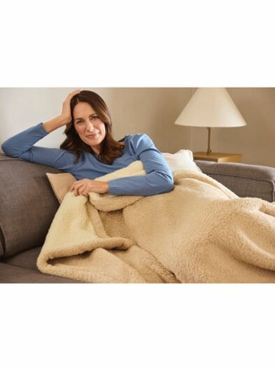 Sherpa-Decke Kuschelweich Taupe