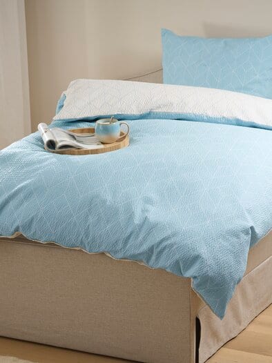 Seersucker-Wende-Bettwäsche-Set Mint