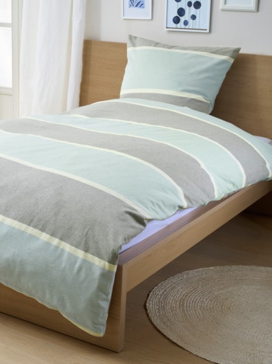 Melange-Flanell Bettwäsche-Set Bleu