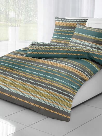 Renforce-Bettwäsche-Set Streifen Multicolor
