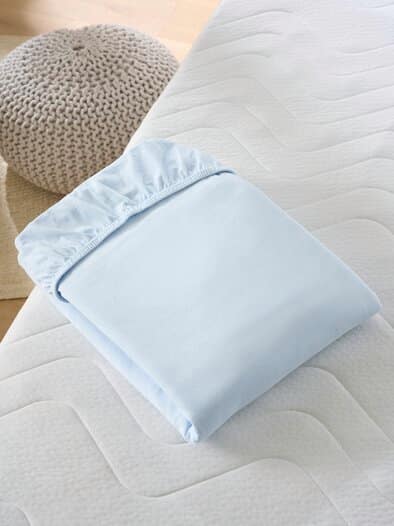 Jersey-Spannbettlaken Elastik Bleu