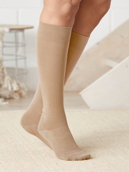 Baumwoll-Stützstrumpf 2 Paar Beige