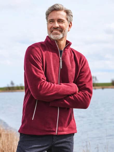 Stehkragen Fleecejacke Burgund