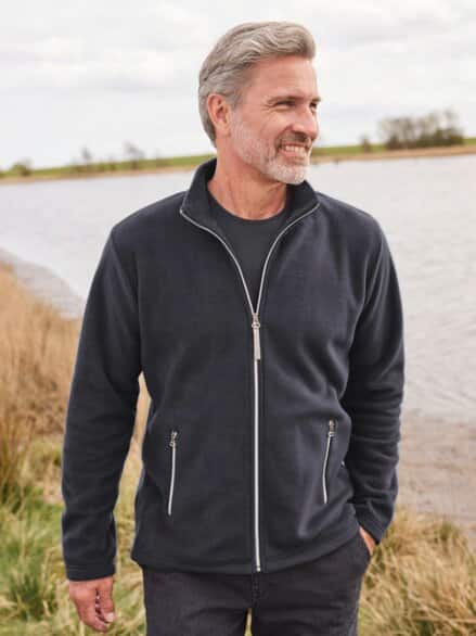 Stehkragen Fleecejacke Anthrazit