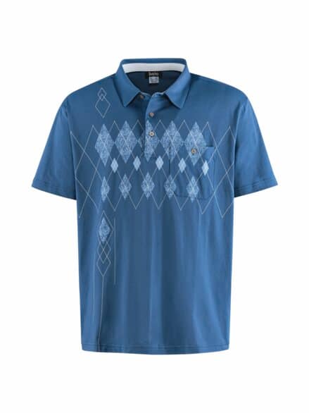Kurzarm-Polo-Shirt Hautsympathisch Blau Kurzarm-Polo-Shirt Hautsympathisch Blau