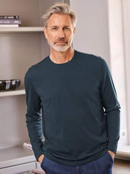 Langarm-Shirt Baumwolle Marine