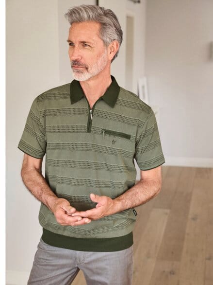 Strick-Poloshirt Olive Strick-Poloshirt Olive